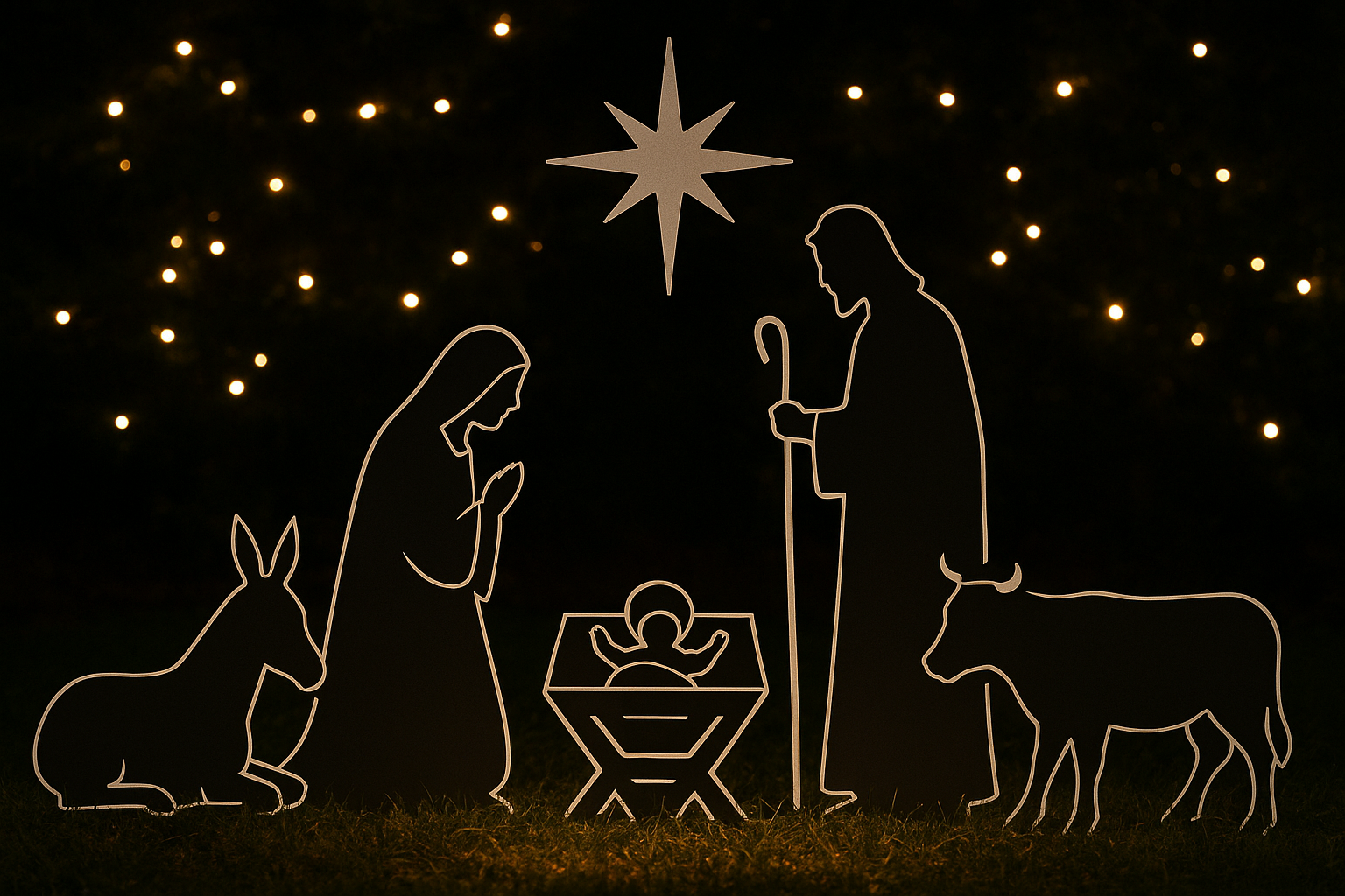 outdoor christmas nativity scene
