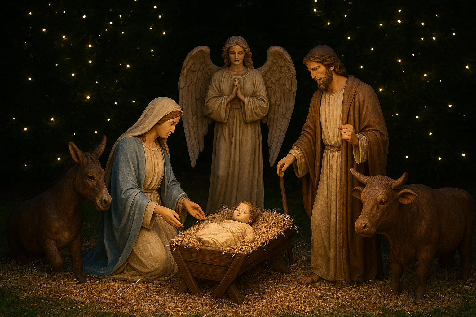 outdoor christmas nativity scene
