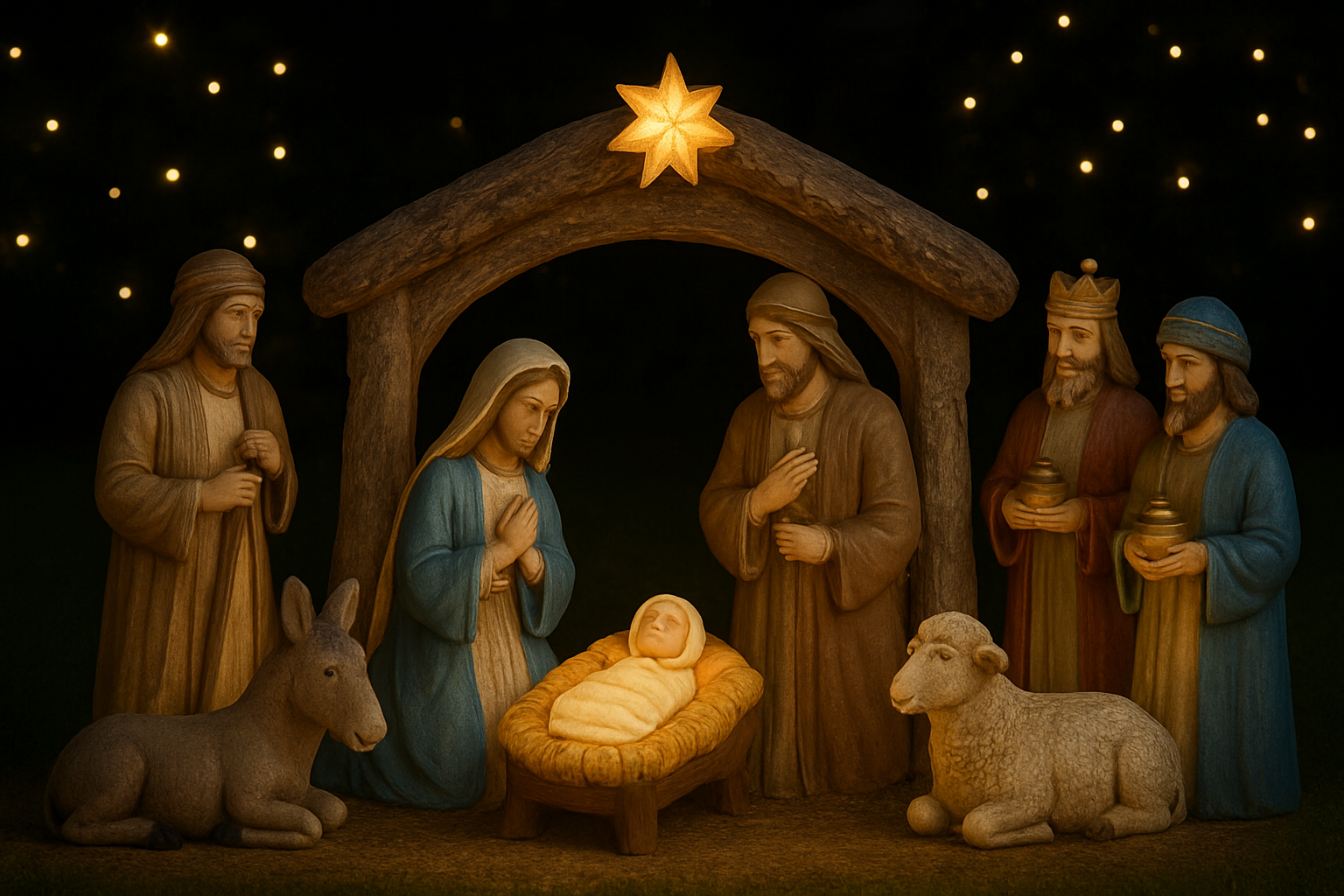 outdoor christmas nativity scene