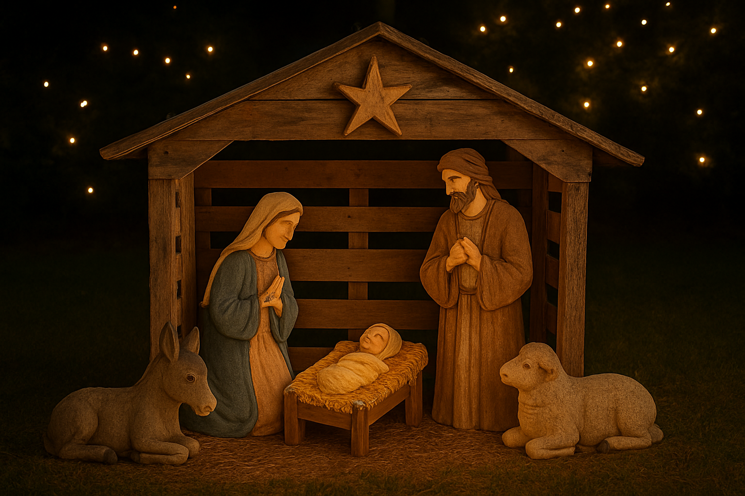 outdoor christmas nativity scene