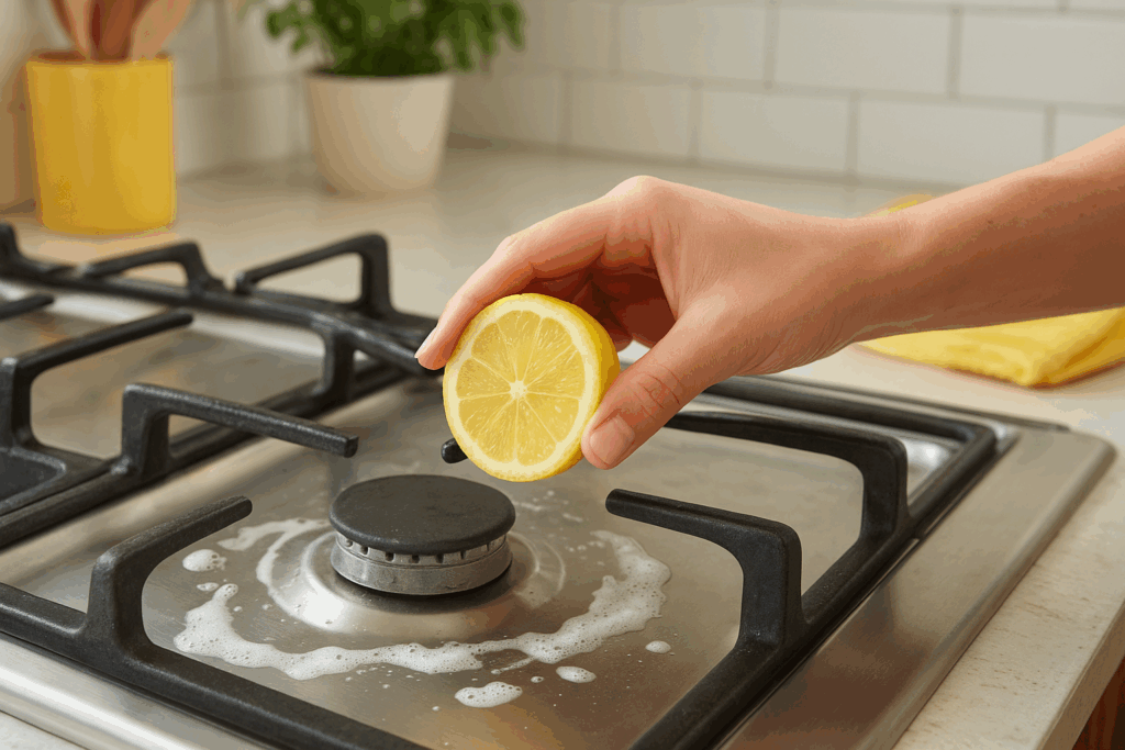 how to clean gas stove top