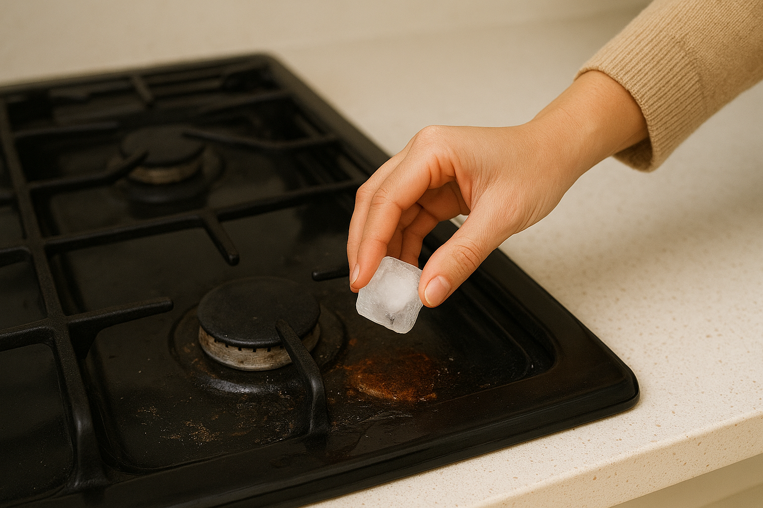 how to clean gas stove top