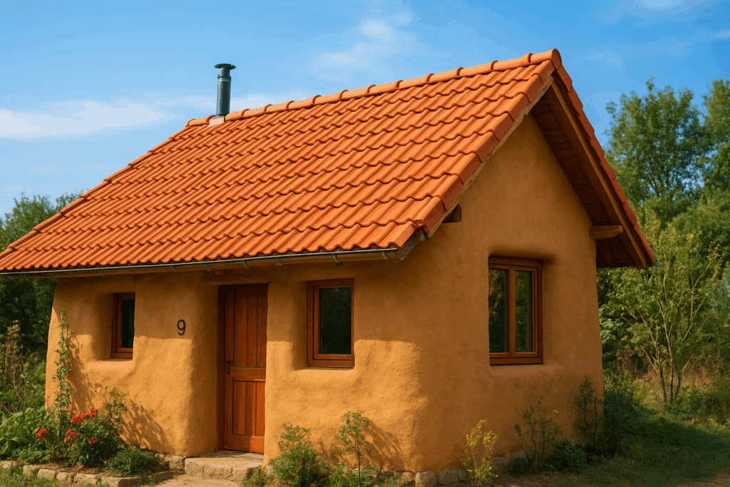 cob house with fireproof roof​
