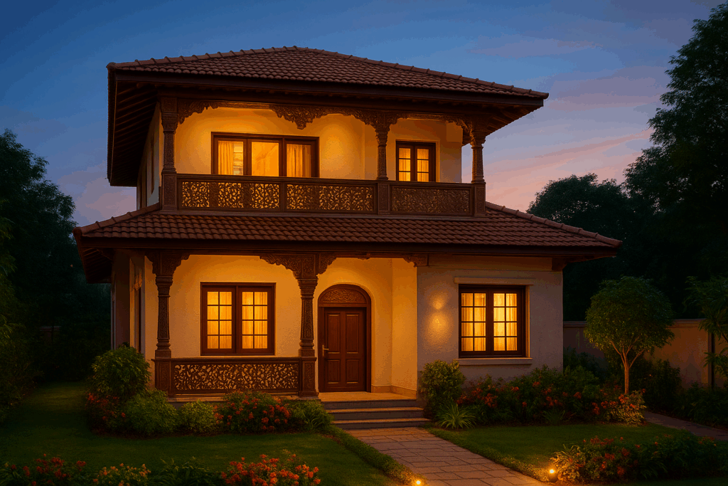 double floor normal house front elevation designs