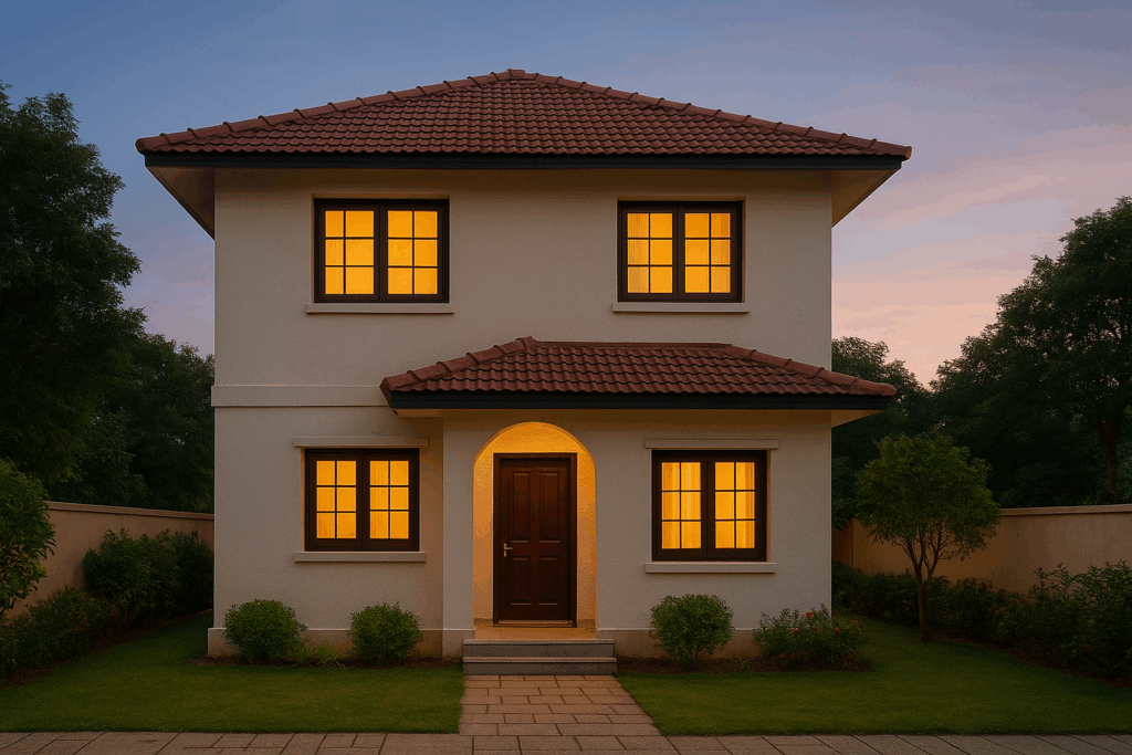 double floor normal house front elevation designs