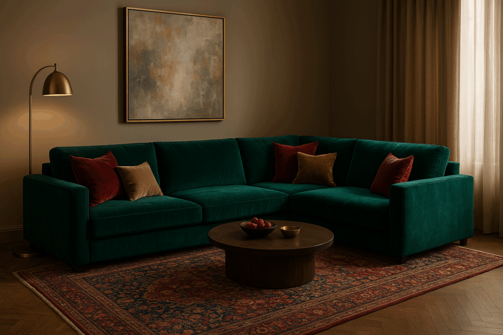 Luxury Velvet U-Shaped Sofa