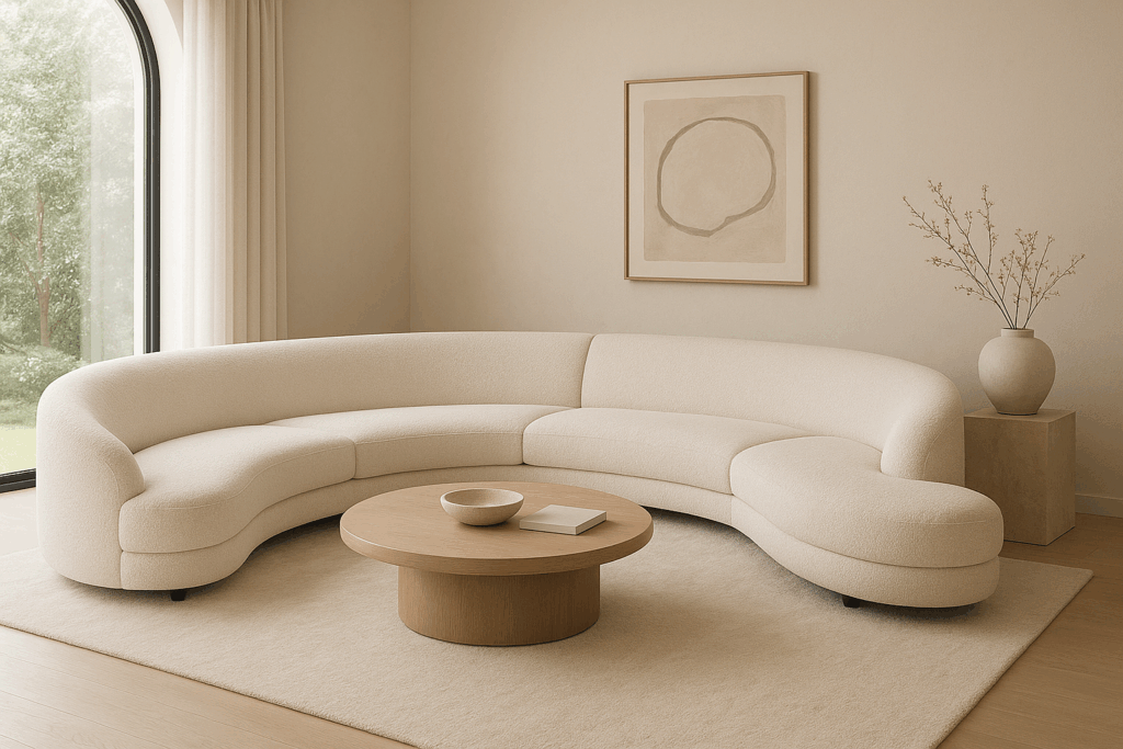 Curved U-Shaped Sofa for Organic Luxury