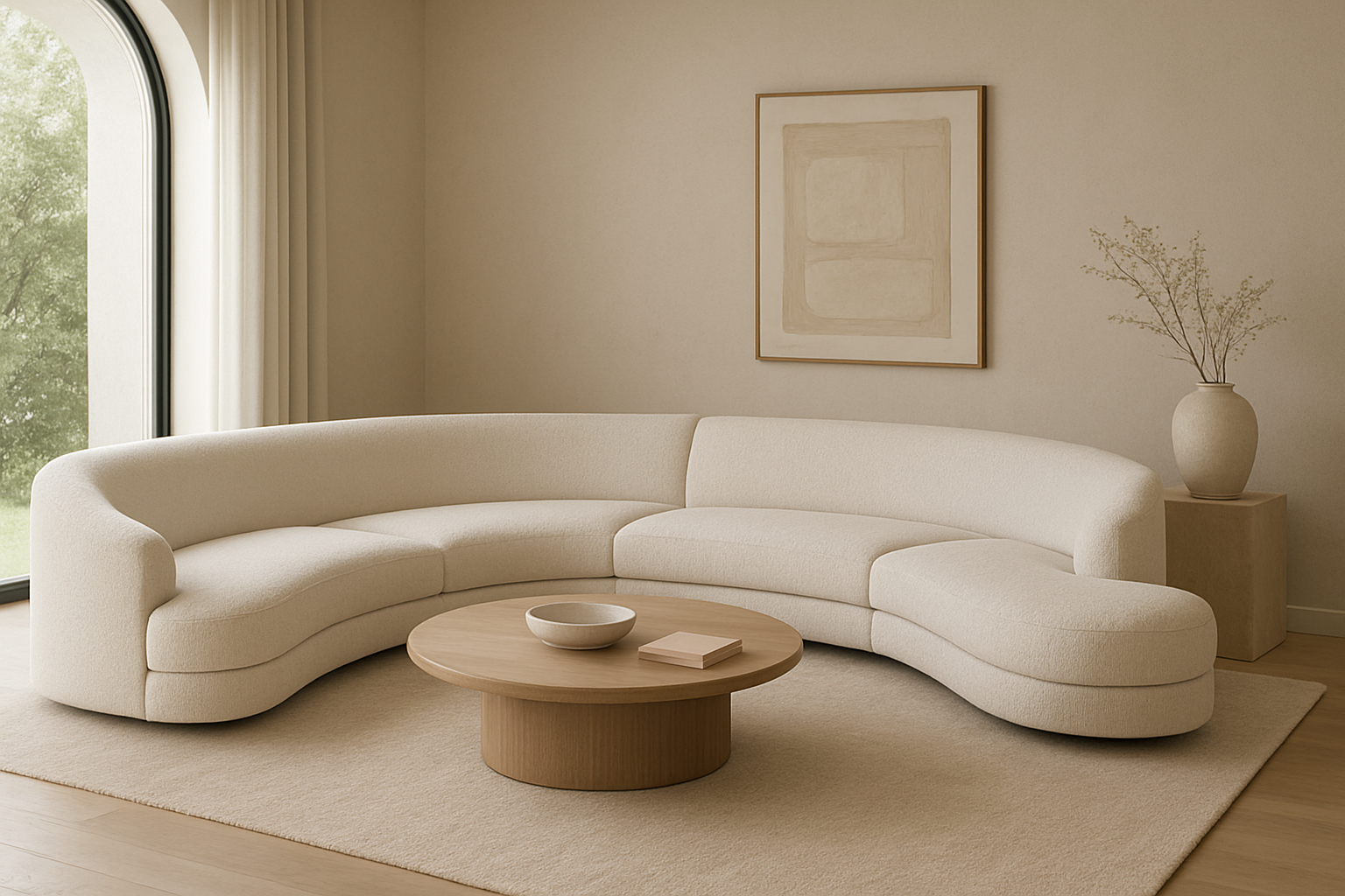 Low-Profile European U-Shaped Sofa