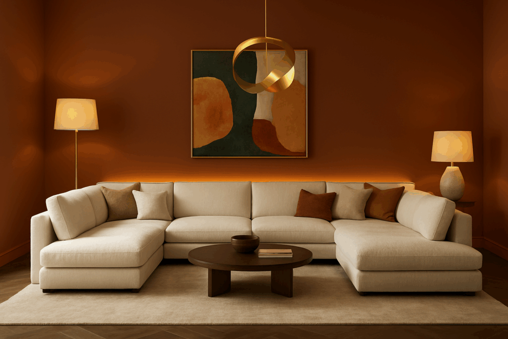 Add Statement Lighting Around the Sofa