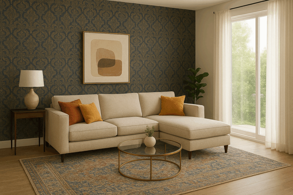 Compact Living Room L Shape Sofa with Floating Placement