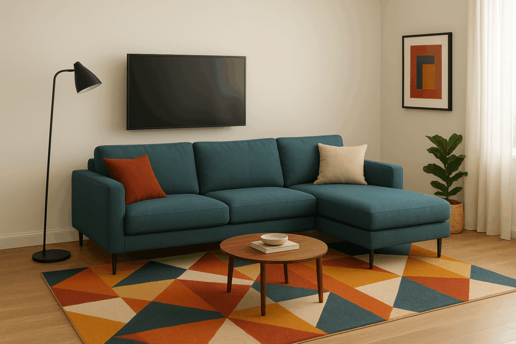 Make the TV Wall and Living Room L Shape Sofa Work Together