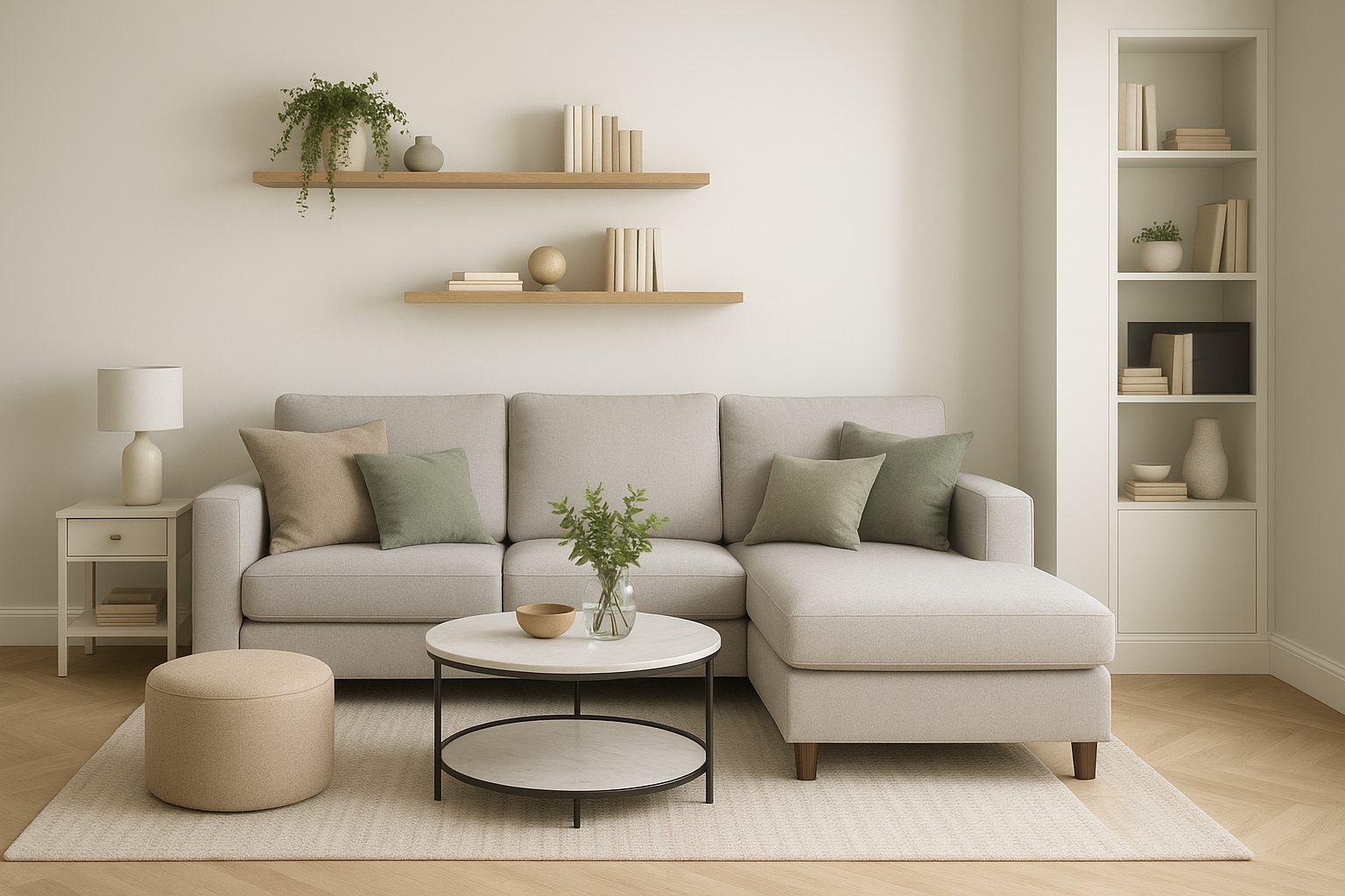 Storage Ideas Around a Living Room L Shape Sofa