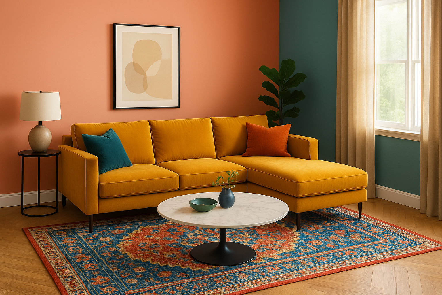 Dual-Zone Layout Using a Living Room L Shape Sofa