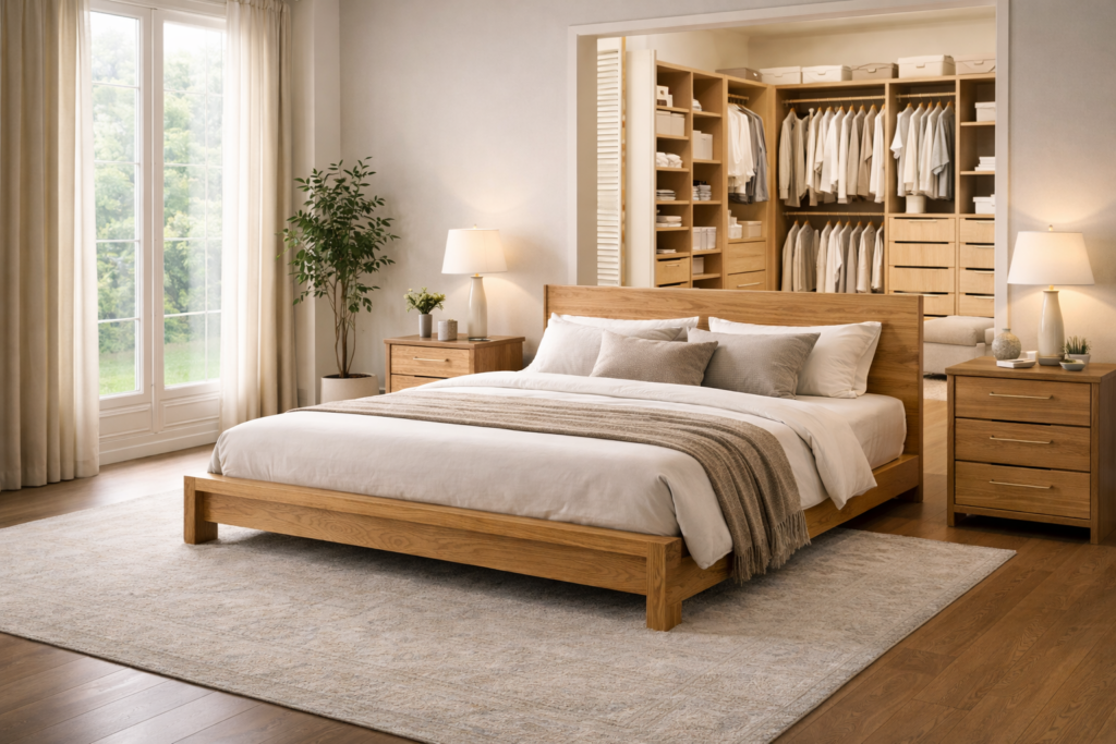 Minimalist Platform Wooden Bed
