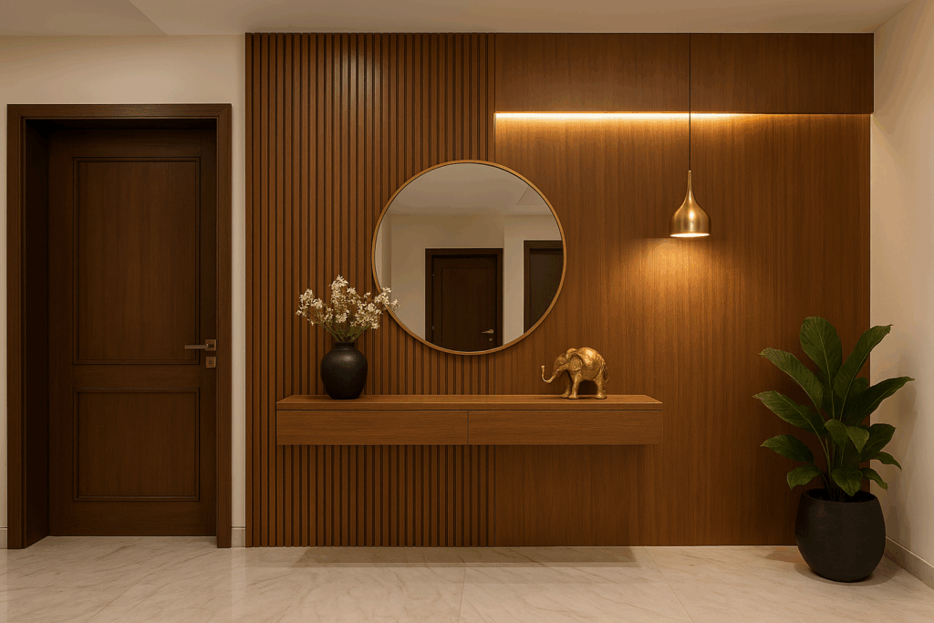 Wooden Accent Entrance Walls