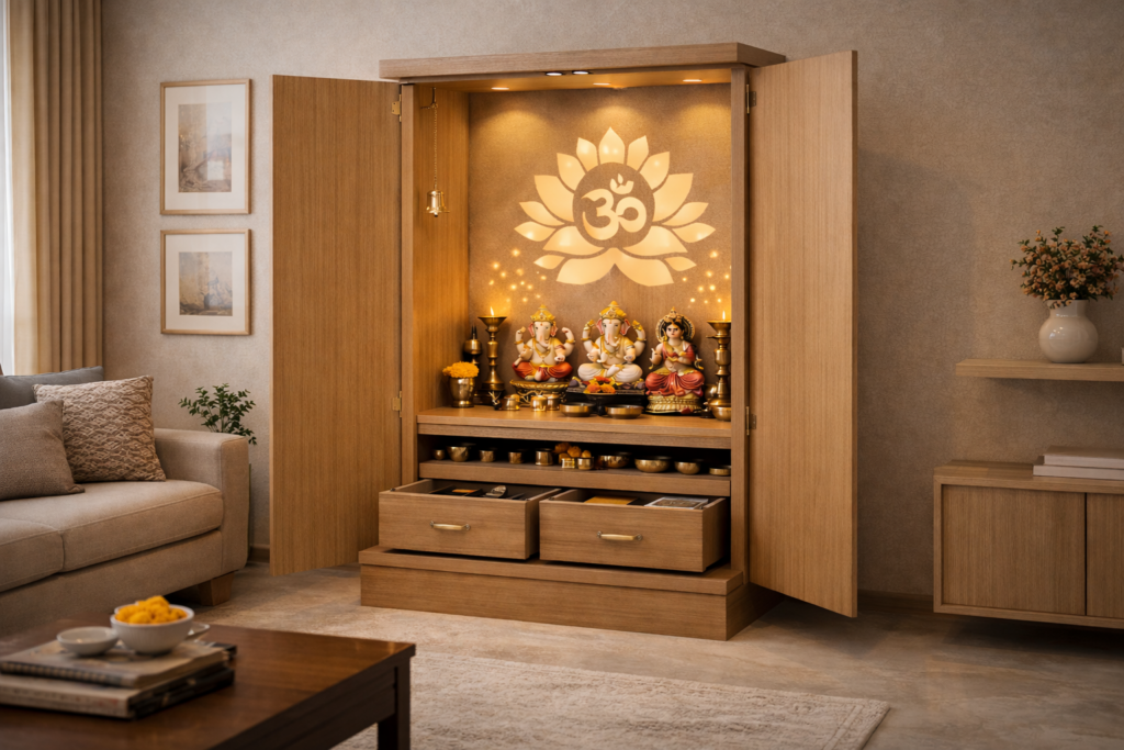 Cabinet-Style Mandir Units