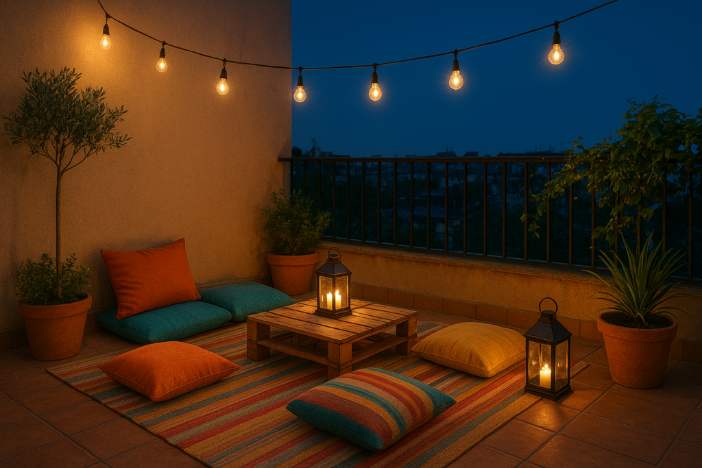 Floor Seating with Rugs & Cushions