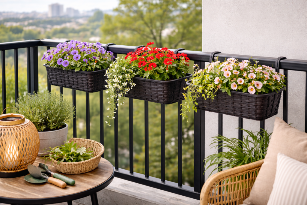 Railing-Mounted Plant Stands