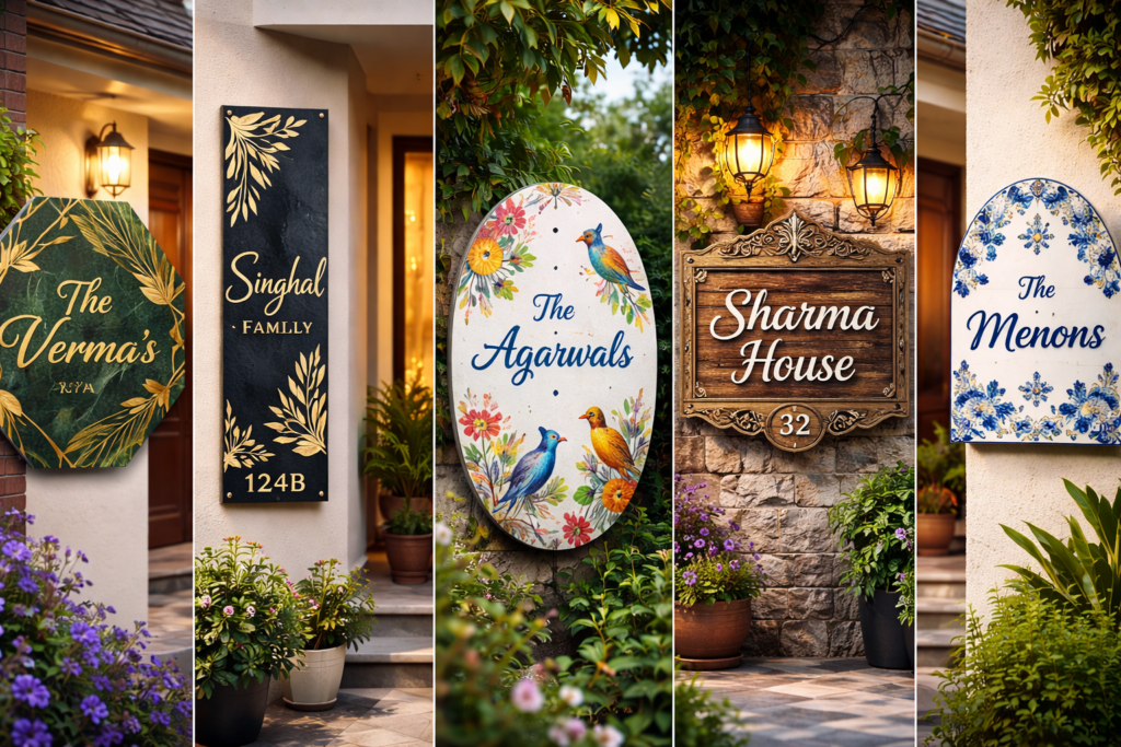 Unique Name Plate Designs for Home