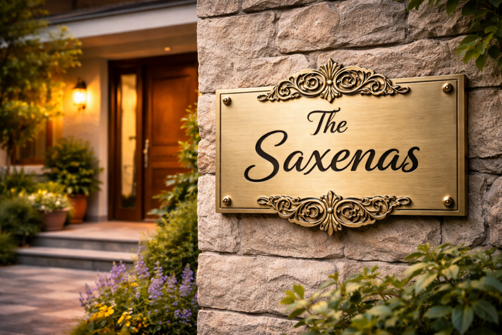 Metal Name Plate for Home