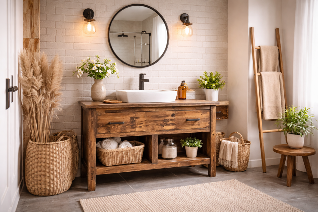 Wooden Rustic Cabinet Design