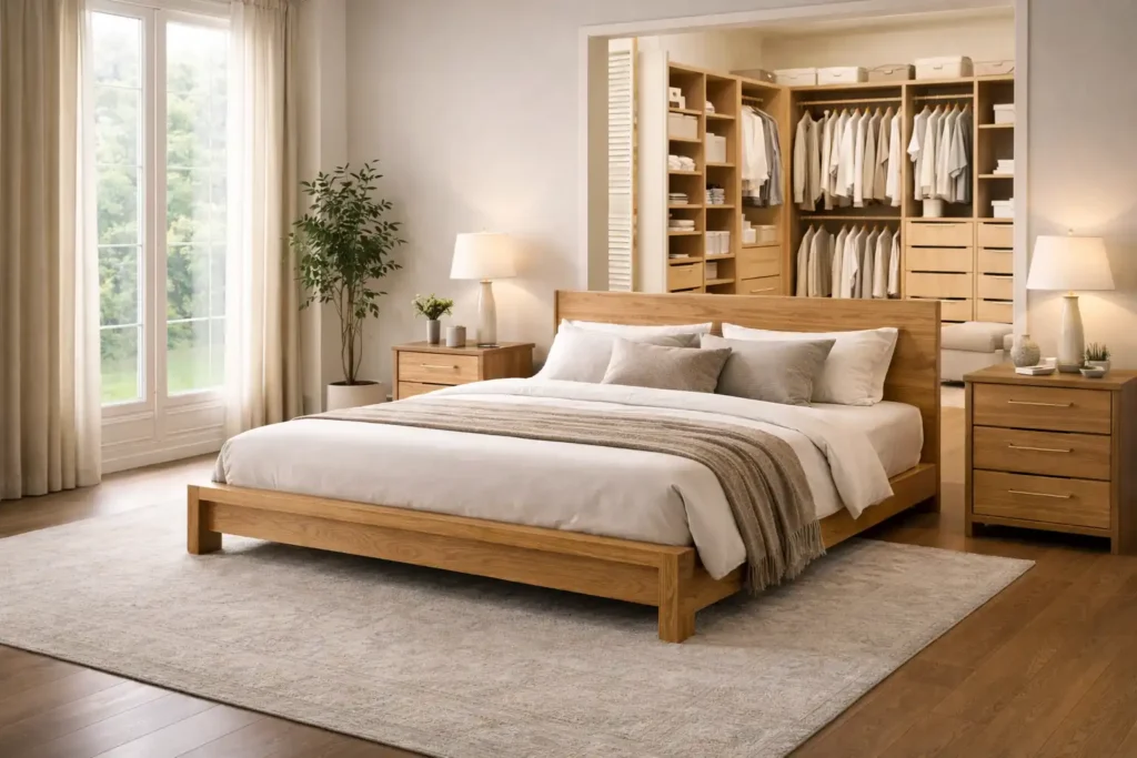 Minimalist Platform Wooden Bed