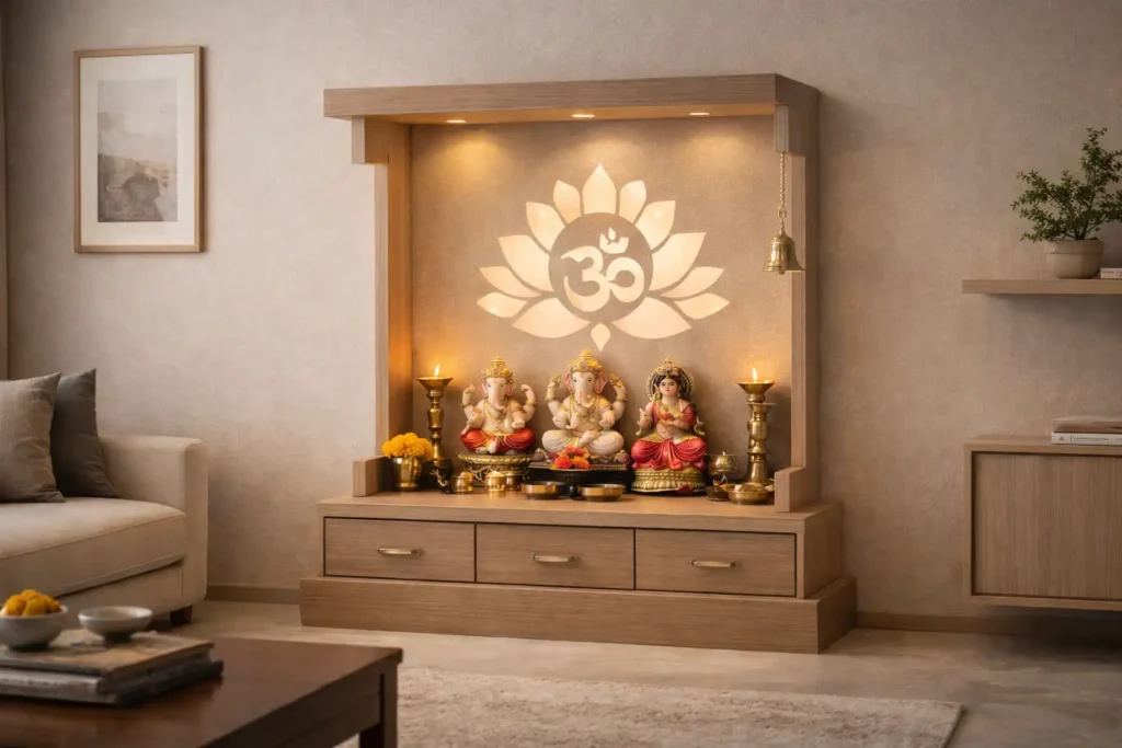 Modern Minimalist Mandir Designs