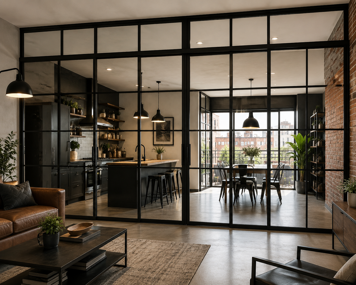 Black Metal Frame Partitions
